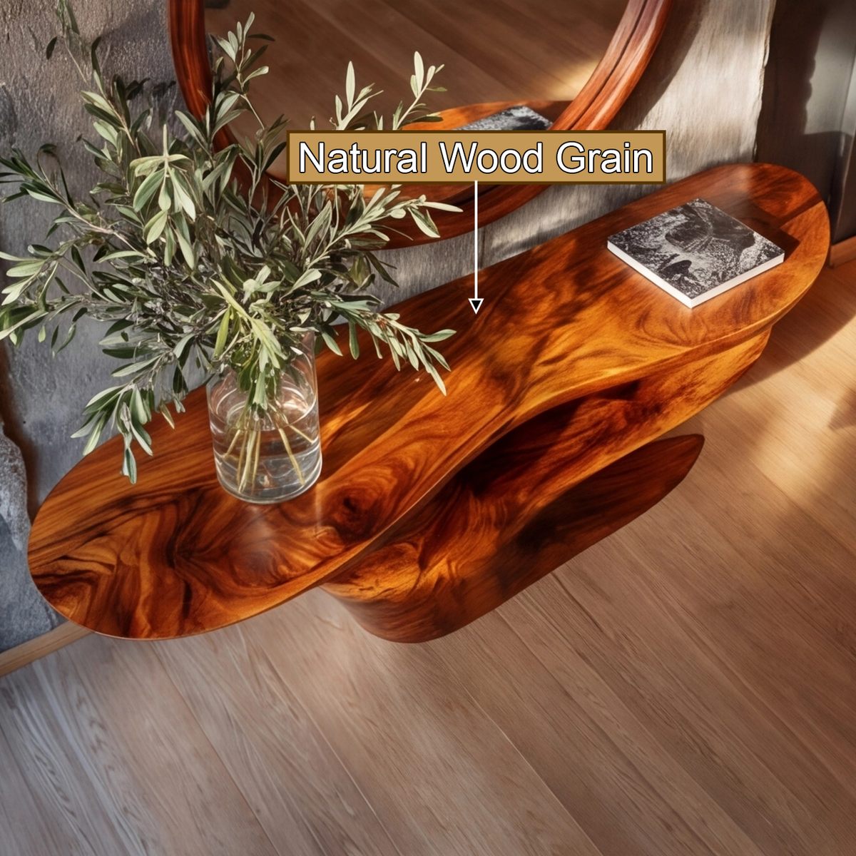 Zorathis Sculpted Solid Wood Console Table