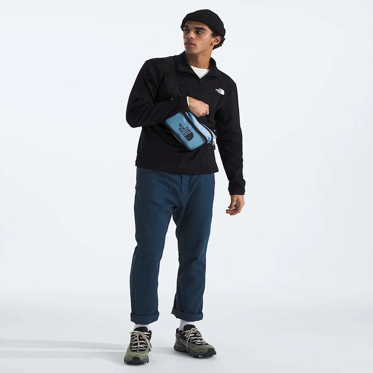 Men's Grid Fleece Quarter-Zip Pullover - Blue