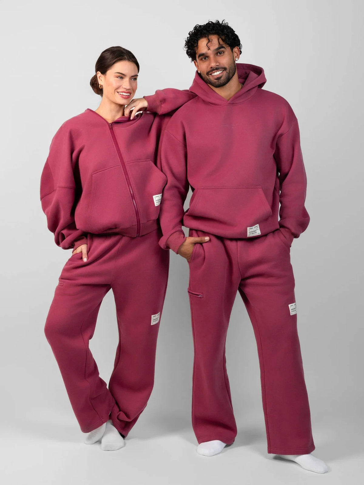 Graphic Straight-Leg Sweatpants - Berry