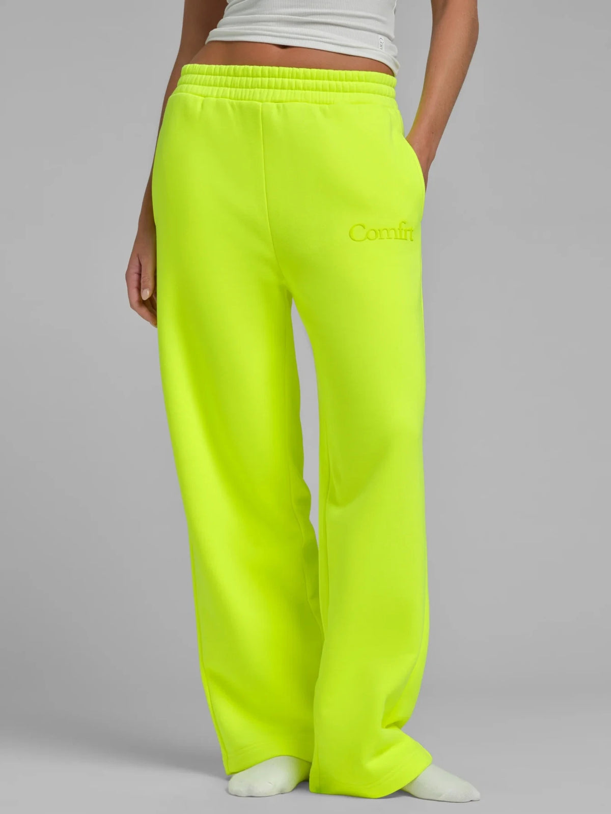 Bright Straight Leg Sweatpants - Yellow