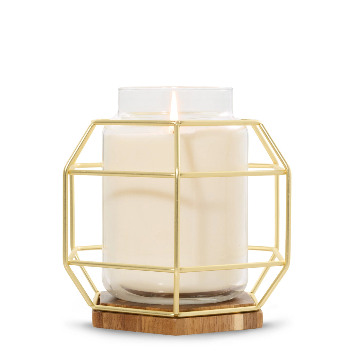 Caged Jar Candle Holder - Gold