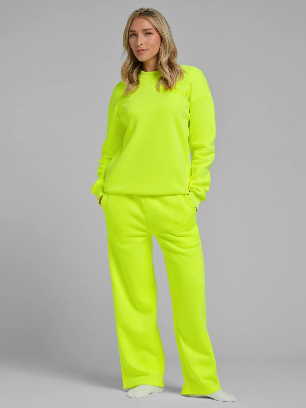 Bright Straight Leg Sweatpants - Yellow