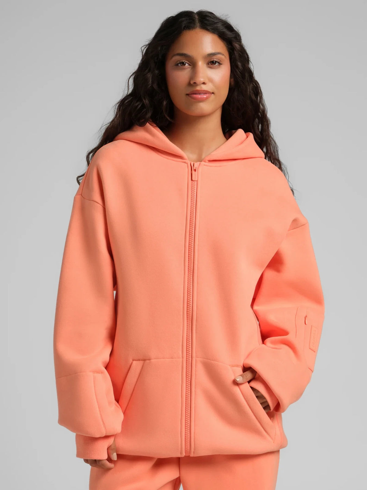 Travel Zip Hoodie - Coral