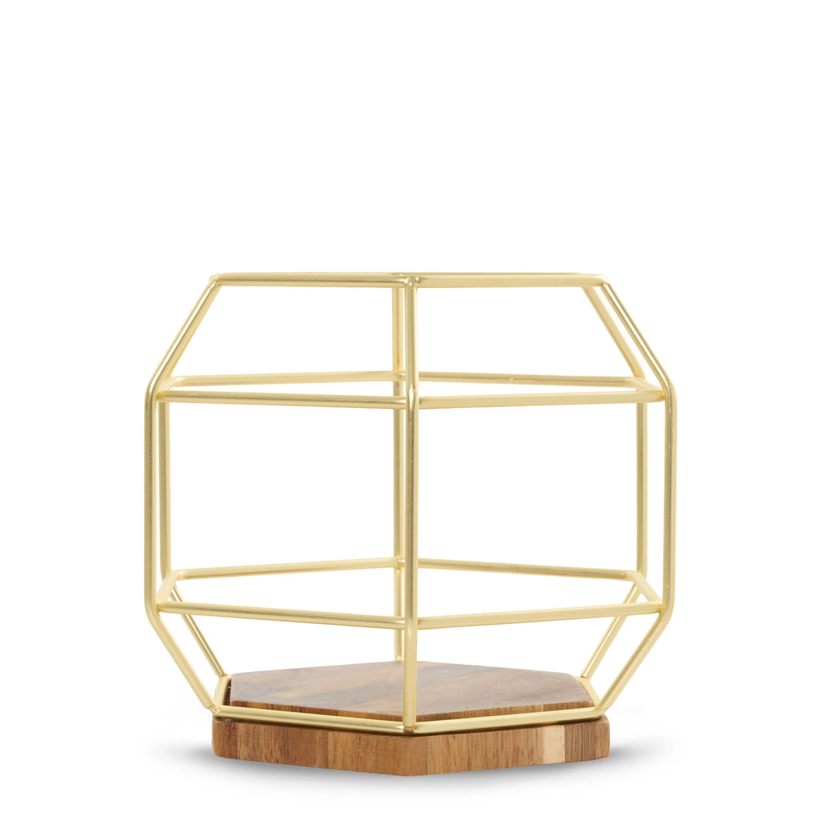 Caged Jar Candle Holder - Gold