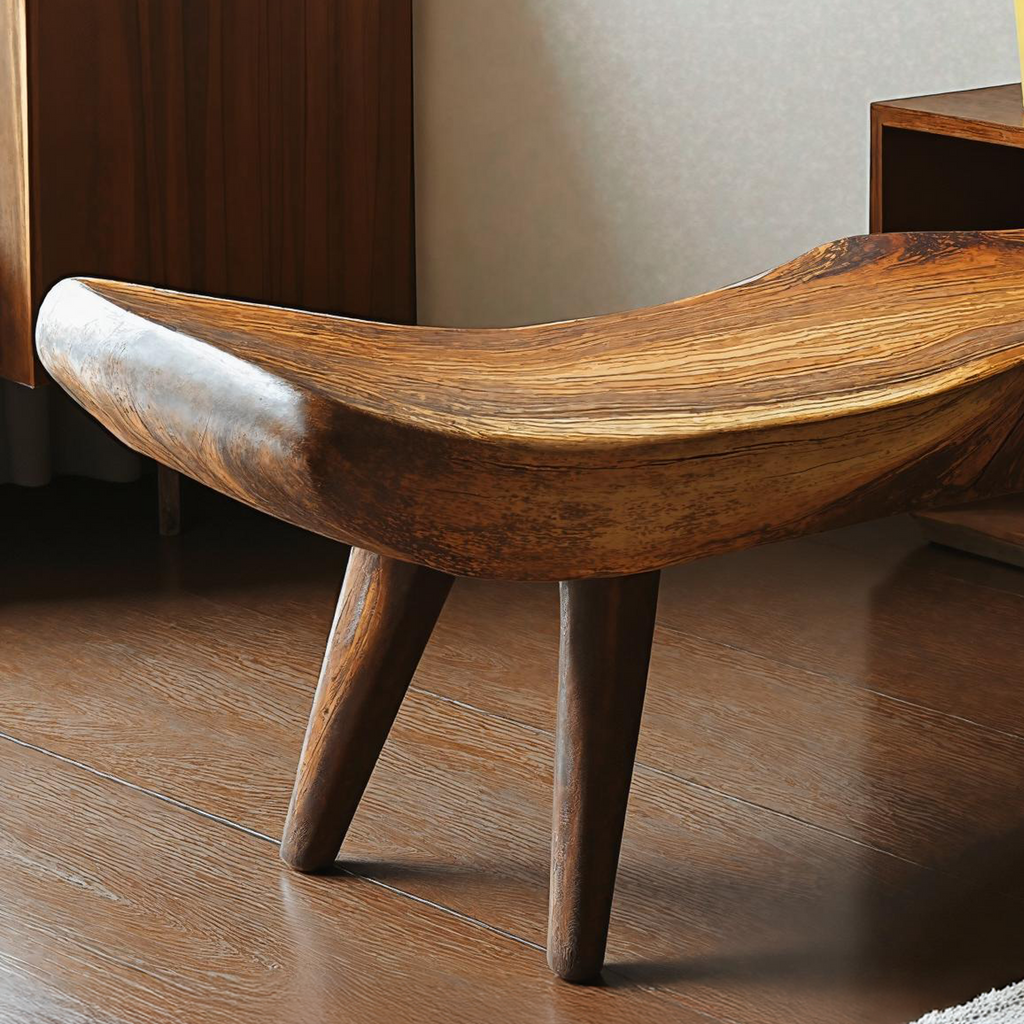Rustic Wooden Bench With Simple Design For Home Comfort