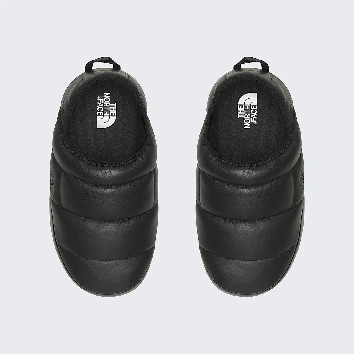 Leather Insulated Mule Slippers - Black
