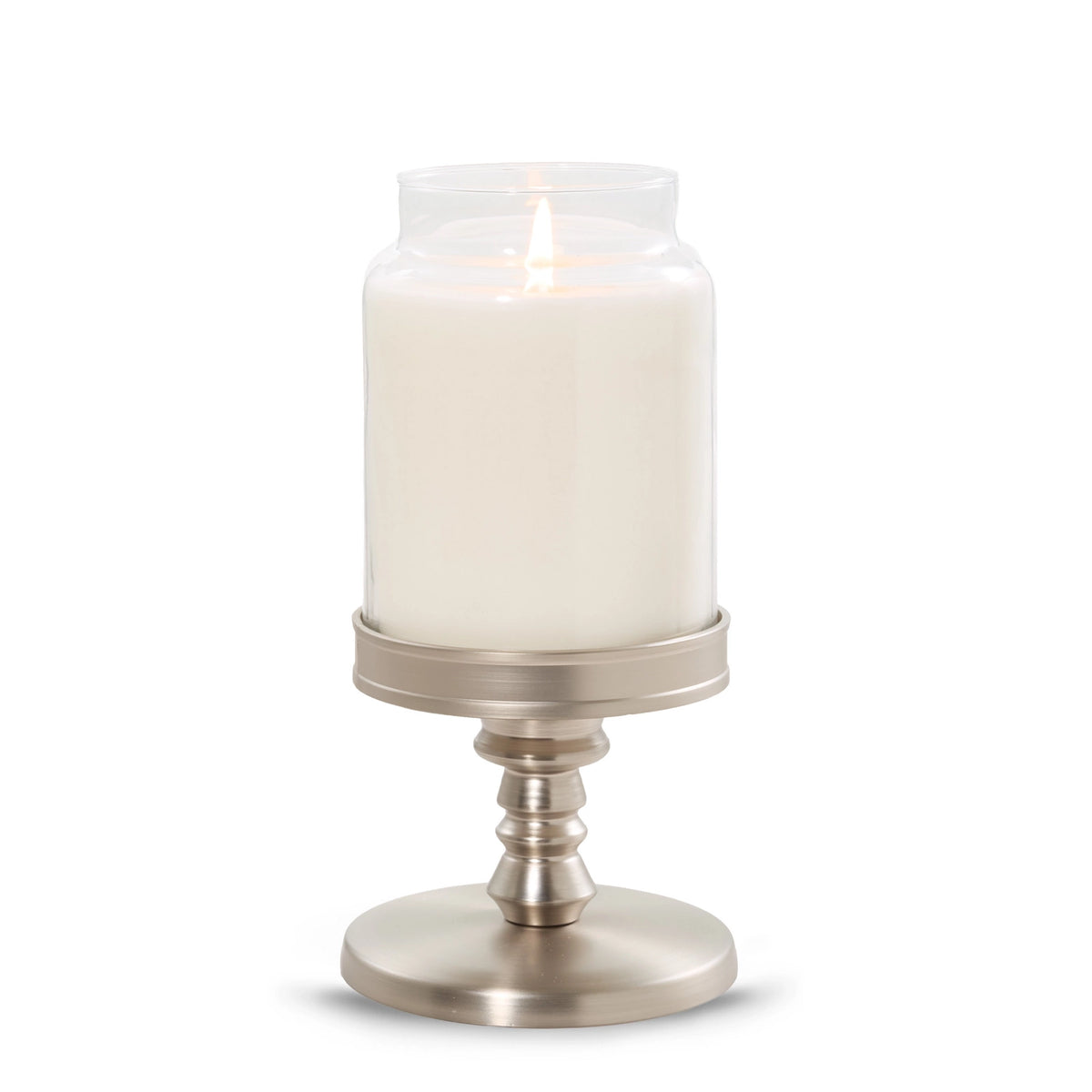 Silver Jar Candle Pedestal