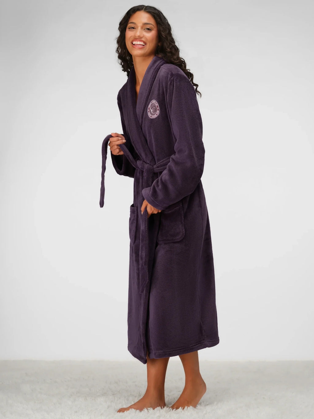 Plush Lounge Robe - Blackberry