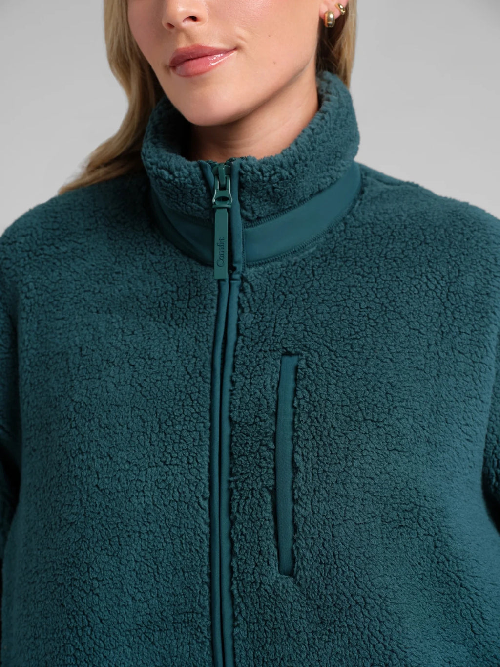 Textured Full-Zip Jacket - Alpine Green