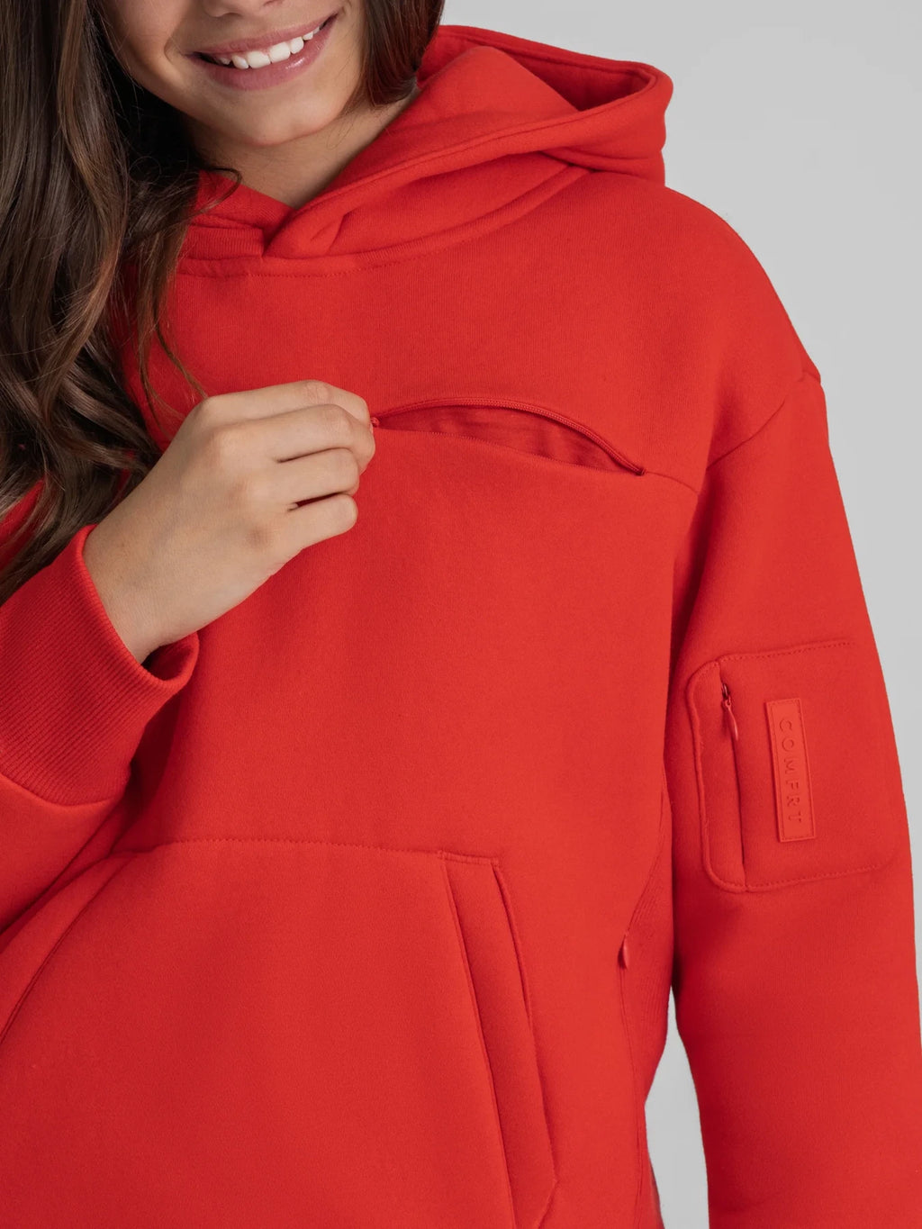 Kids Travel Hoodie - Crimson