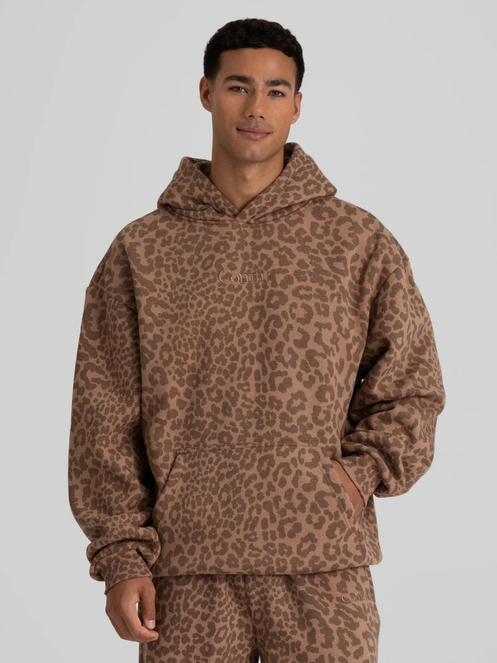 Pullover Hoodie - Mocha Leopard