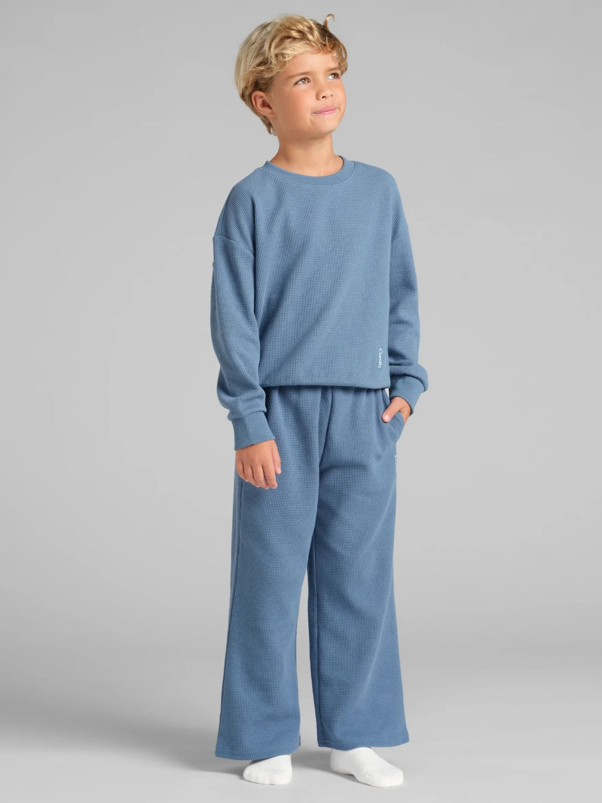 Kids' Waffle-Knit Long-Sleeve Top - Harbor