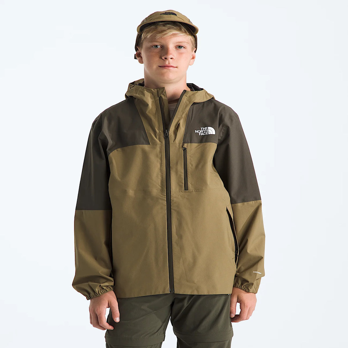 Kids' Packable Hiking Shell - Taupe Green