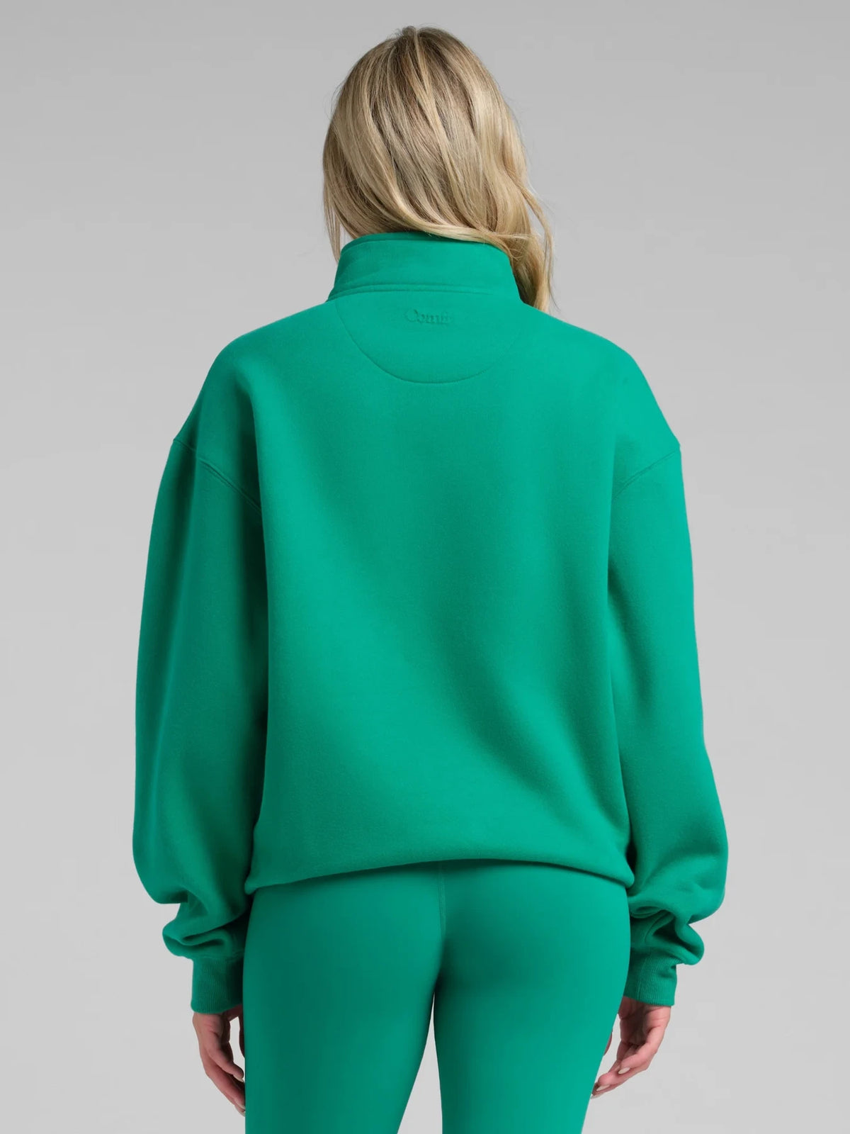 Quarter-Zip Mock Neck Sweatshirt - Green
