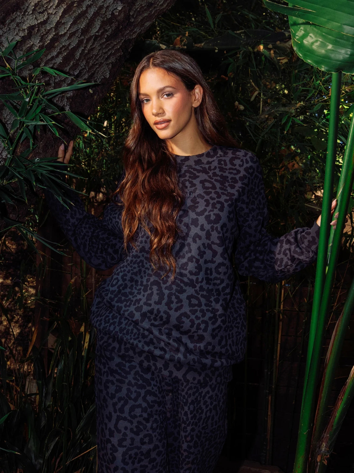 Crewneck Sweatshirt - Midnight Leopard