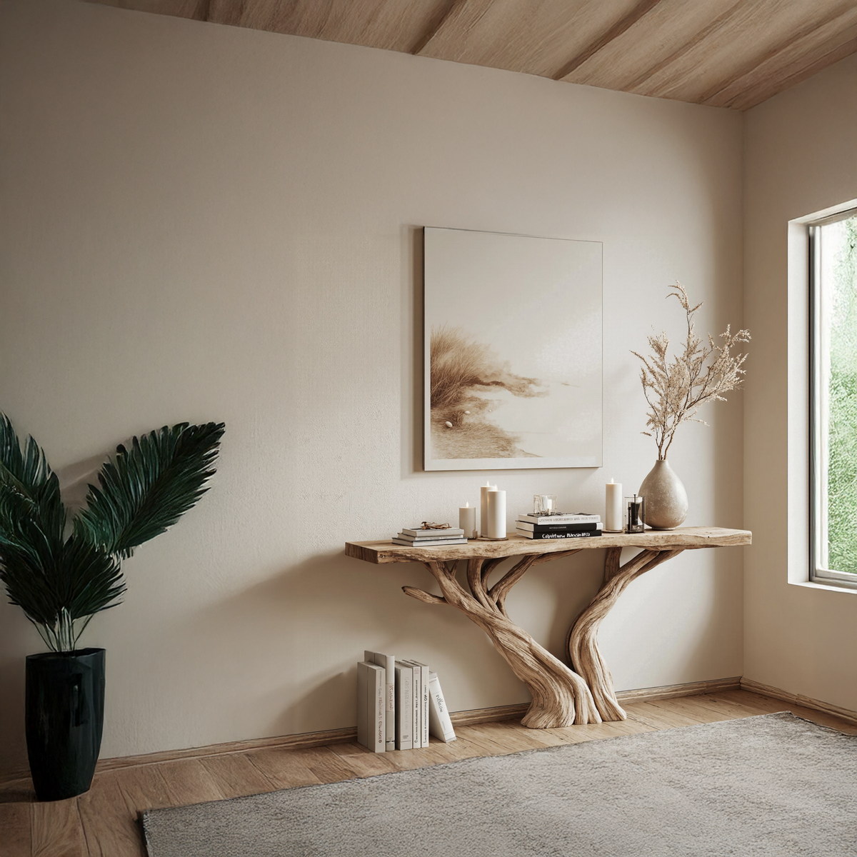 Handcrafted Live Edge Console Table For Rustic Home Decor