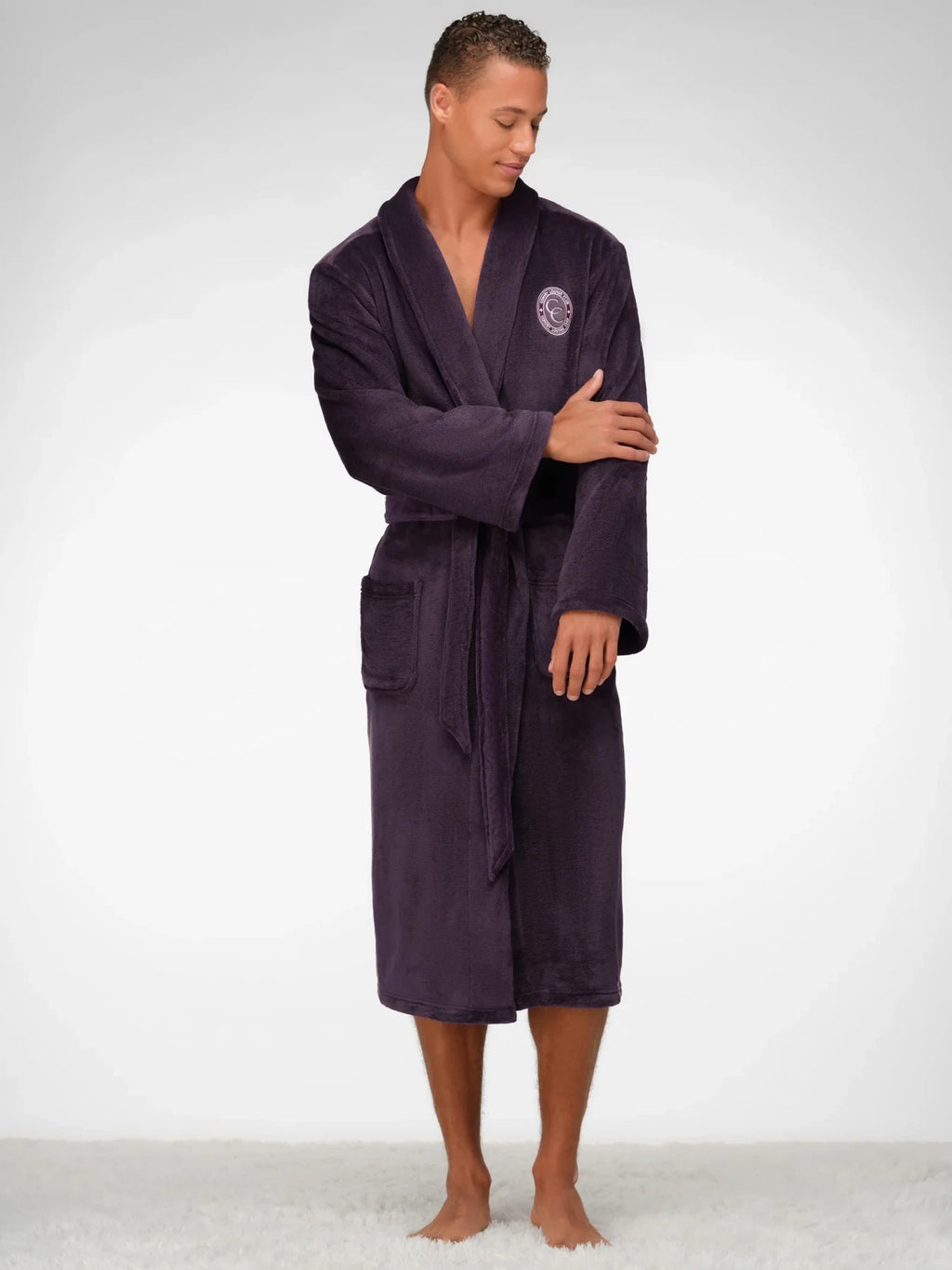 Plush Lounge Robe - Blackberry