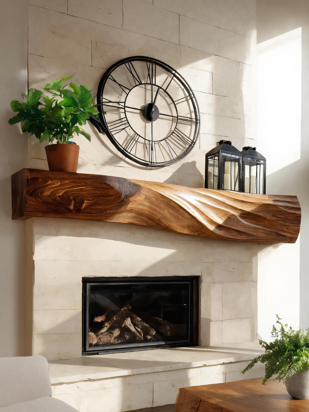 Modern Wooden Fireplace Mantel For Cozy Home Interior