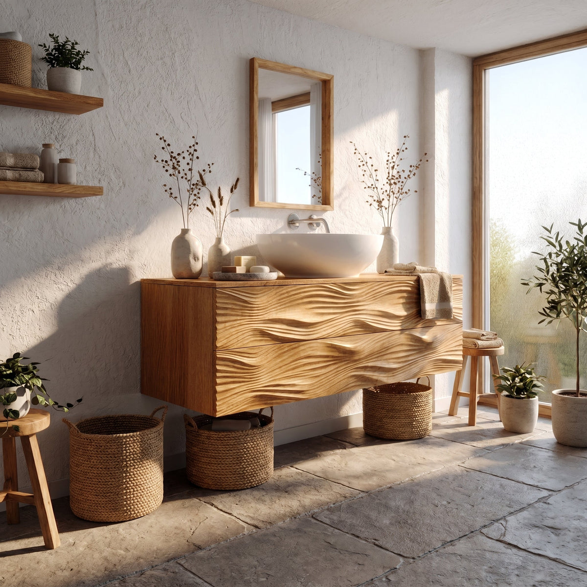 Modern Bathroom Vanity With Integrated Drawers For Bathroom