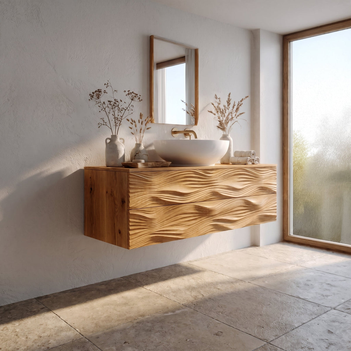 Modern Bathroom Vanity With Integrated Drawers For Bathroom