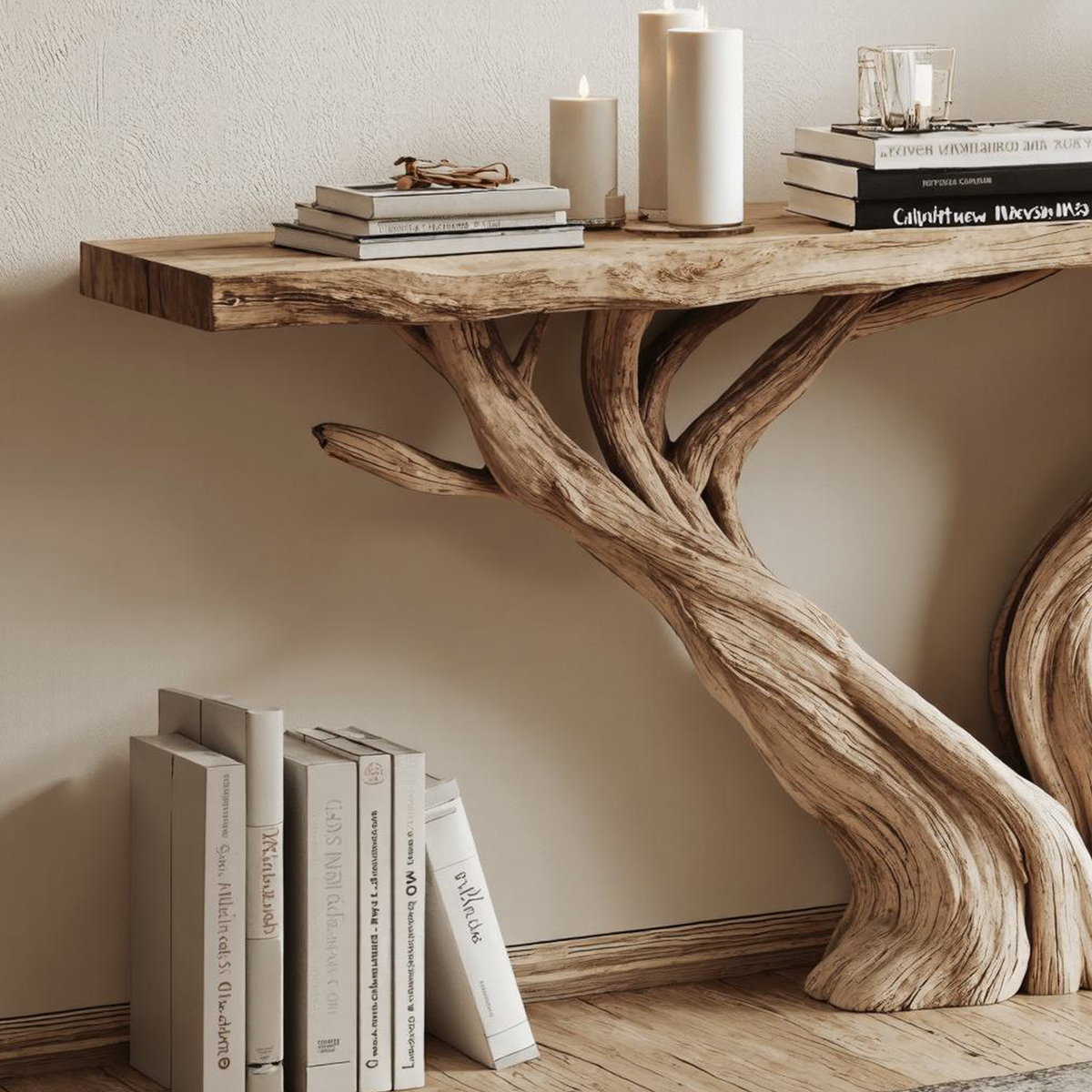 Handcrafted Live Edge Console Table For Rustic Home Decor