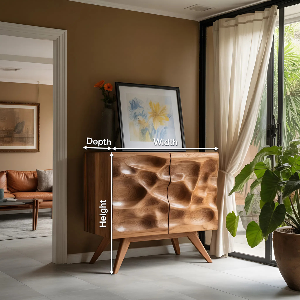 Contemporary Sculptural Storage Dresser For Living Room
